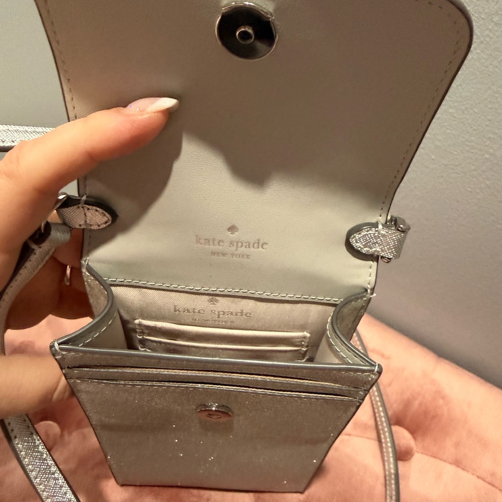 Kate Spade Glittery Silver Crossbody Bag - Picture 3 of 4